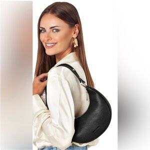 Vantamo Half Moon faux leather Clutch Bag NWT